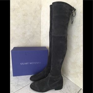 Stuart Weitzman Womens Black Over-the-Knee Suede Boots